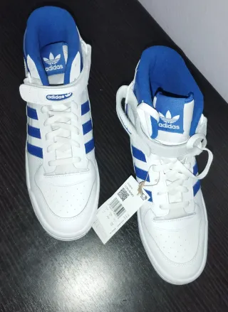Zapatillas Adidas Forum Mid Blancas y Azules