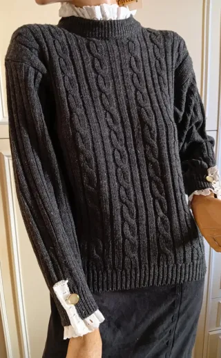 Maglia con pizzo sangallo tg S