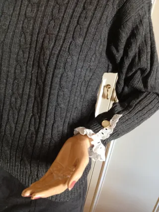 Maglia con pizzo sangallo tg S