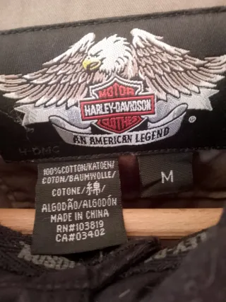 Camisa Harley Davidson Talla L Negra/Beige