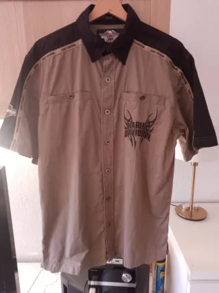Camisa Harley Davidson Talla L Negra/Beige