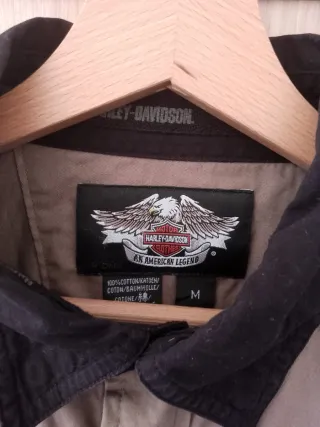 Camisa Harley Davidson Talla L Negra/Beige