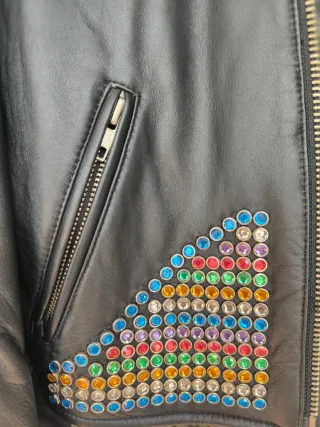 Cazadora cuero JACK&JONES brillante