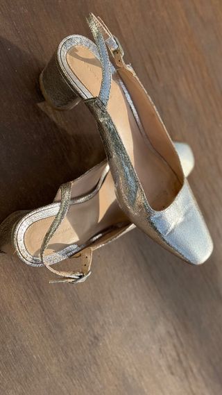 Zapatos plateados tacón mujer talla 39