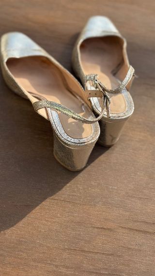 Zapatos plateados tacón mujer talla 39