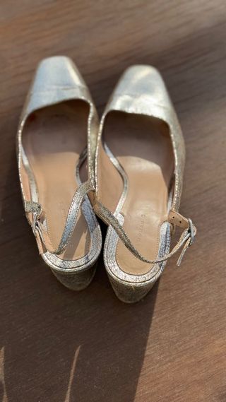 Zapatos plateados tacón mujer talla 39