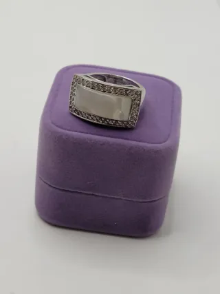 Anillo Plata Nácar y Circonitas