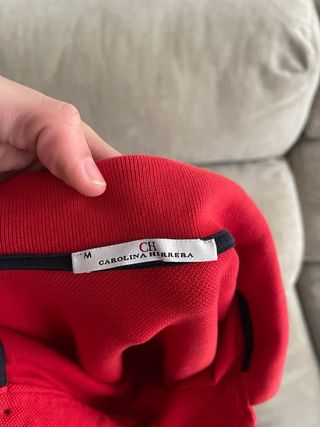 Polo Carolina Herrera Manga Larga Rojo