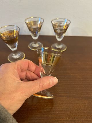 Set 4 Bicchieri Vetro Oro Vintage