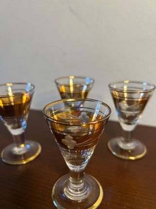 Set 4 Bicchieri Vetro Oro Vintage