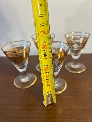 Set 4 Bicchieri Vetro Oro Vintage