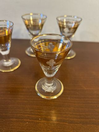 Set 4 Bicchieri Vetro Oro Vintage