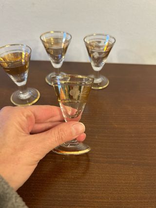 Set 4 Bicchieri Vetro Oro Vintage