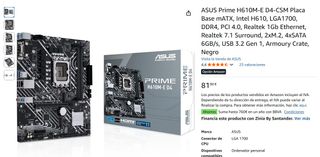 Placa Base ASUS Prime H610M-E D4 mATX