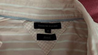 Camisa Tommy Hilfiger Rosa Rayas Blancas