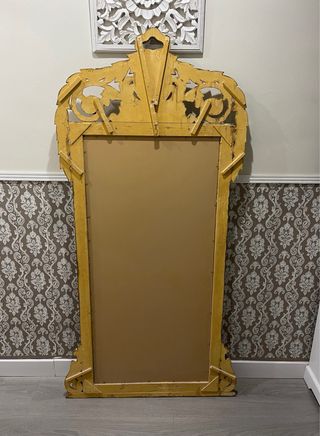 Espejo Antiguo Madera Tallada y Dorada