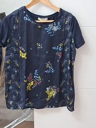 Camiseta Esprit floral azul talla M