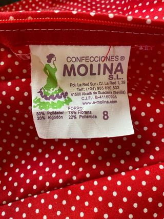 Traje de flamenca niña rojo lunares