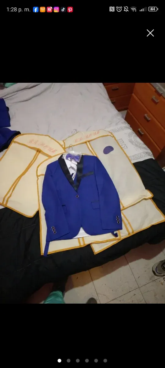 Traje de chaqueta para niños azul Marino