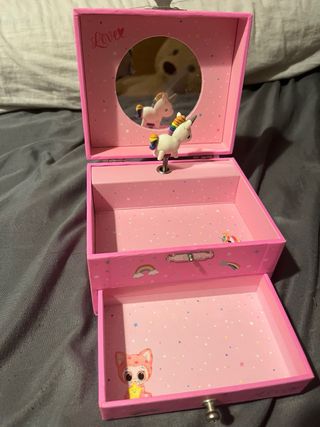 Caja de música unicornio rosa