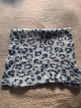 Bufanda animal print azul y gris