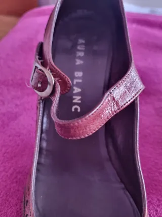 Zapatos Aura Blanc Piel Talla 40 Tacón 9cm