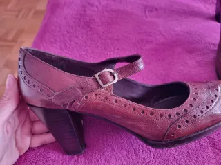 Zapatos Aura Blanc Piel Talla 40 Tacón 9cm