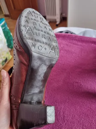 Zapatos Aura Blanc Piel Talla 40 Tacón 9cm