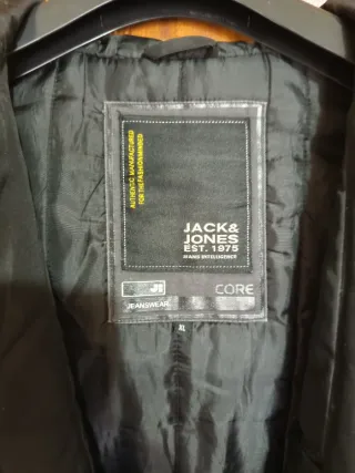 Cazadora Negra Hombre Talla XL