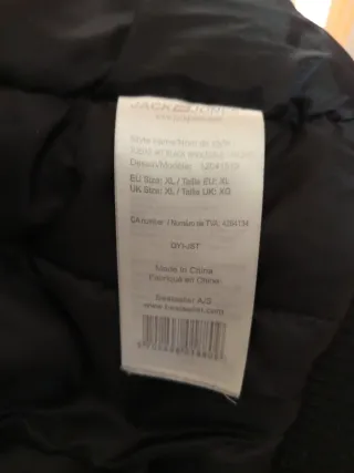 Cazadora Negra Hombre Talla XL