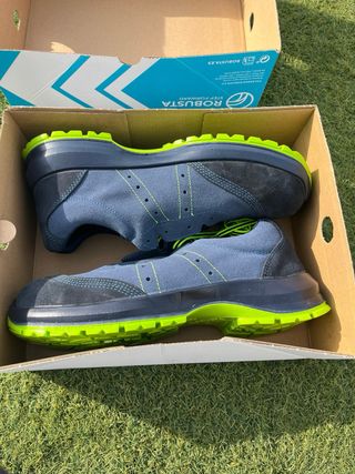 Zapato de obra Robusta azul y verde