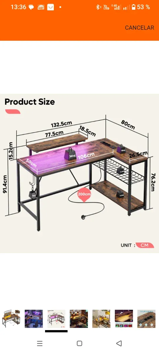 Escritorio Garmin L-Shape Nuevo