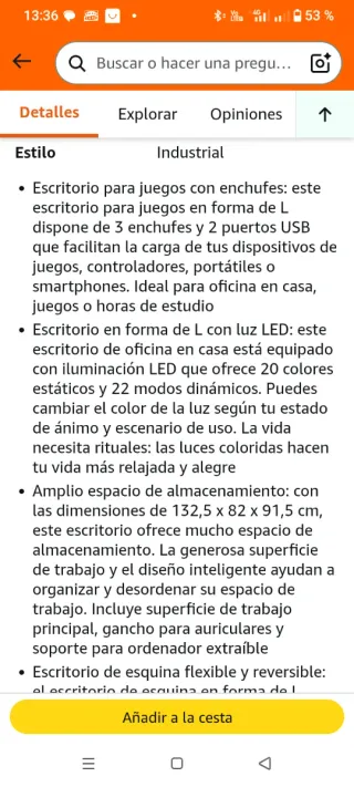 Escritorio Garmin L-Shape Nuevo