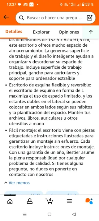 Escritorio Garmin L-Shape Nuevo