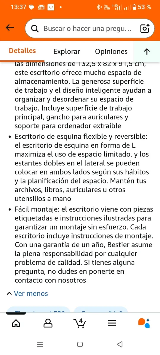 Escritorio Garmin L-Shape Nuevo