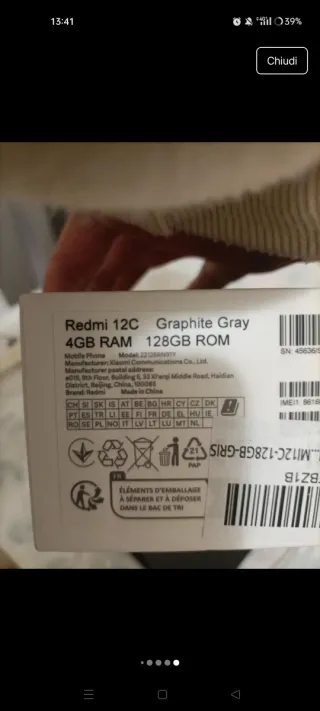 Xiaomi Redmi 12C Grigio 128GB