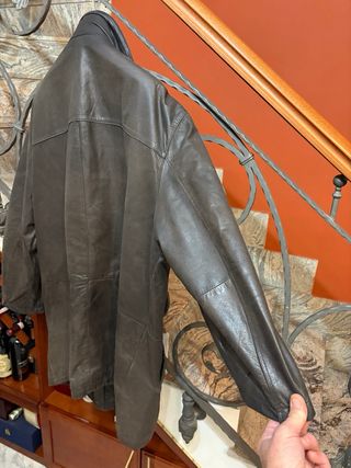 Giubbino vera pelle vintage marrone