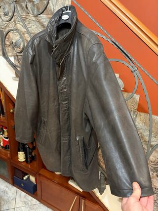 Giubbino vera pelle vintage marrone