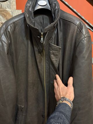 Giubbino vera pelle vintage marrone