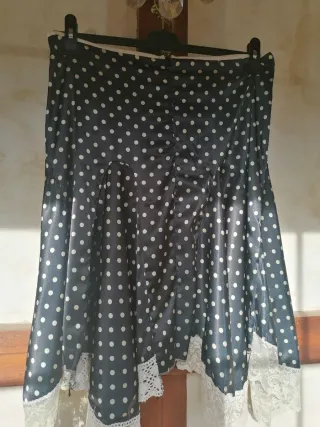 Falda lunares negra y beige Talla XL