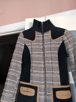 Abrigo Cheshire Lana Beige/Negro