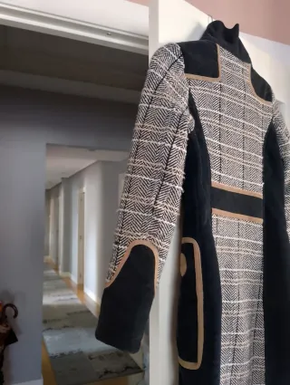 Abrigo Cheshire Lana Beige/Negro