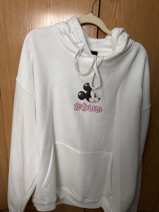Sudadera Blanca Disney Mickey Bershka