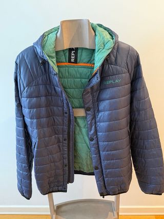 Chaqueta Replay acolchada azul y verde