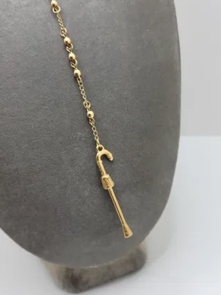 Collar Rosario Acero Quirúrgico Chapado Oro