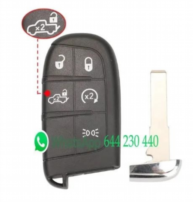 Carcasa llave 5 botones Fiat,Jeep,Chrysler,Dodge