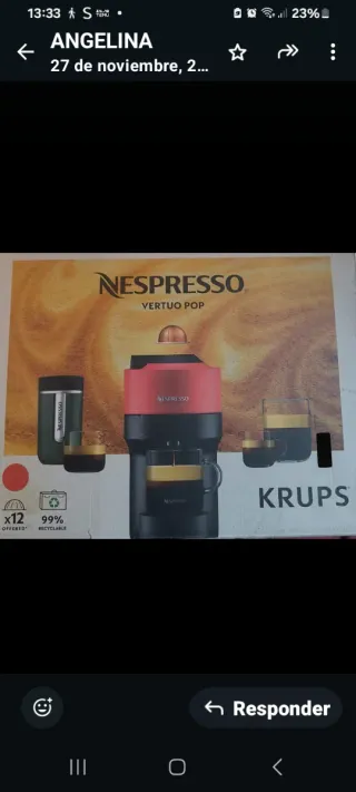 Cafetera Nespresso Krups Roja Sin Uso