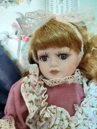 Set di 3 bambole in porcellana vintage