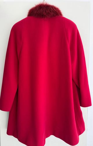 Abrigo Rojo Lana Virgen Mujer Talla 42