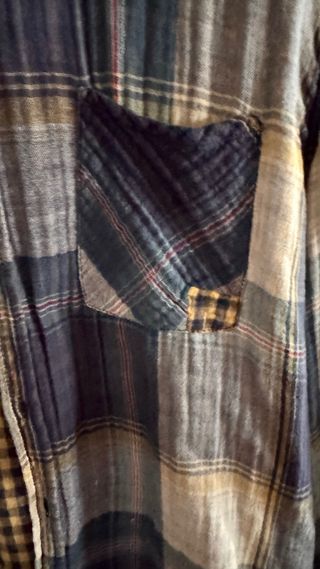 Camisa Desigual cuadros beige y azul